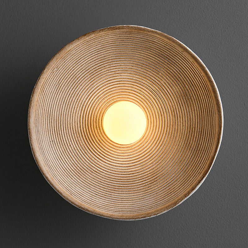 Retro Wabi Sabi Style Round Wall Light For Bedroom
